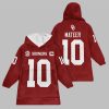 2025 Mateer 10 Oklahoma Football Blanket Hoodie 1