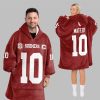 2025 Mateer 10 Oklahoma Football Blanket Hoodie 5