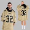 2025 Mathieu 32 New Orleans Football Blanket Hoodie 4