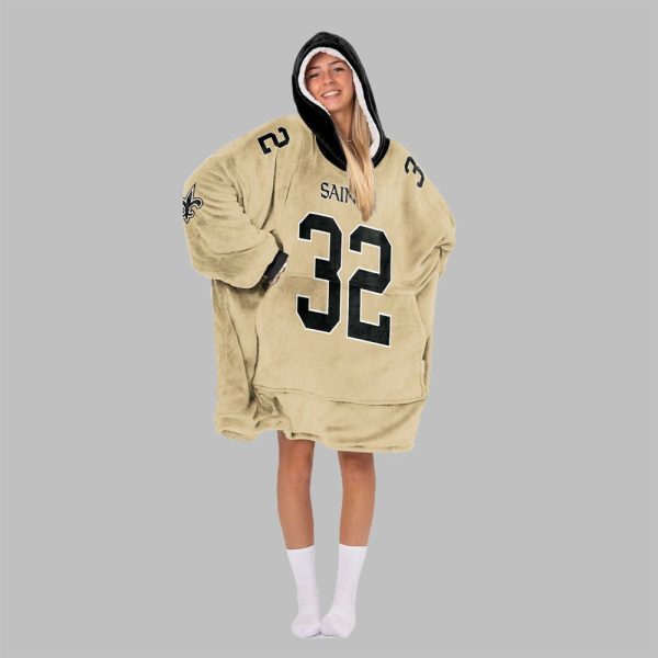 2025 Mathieu 32 New Orleans Football Blanket Hoodie 5