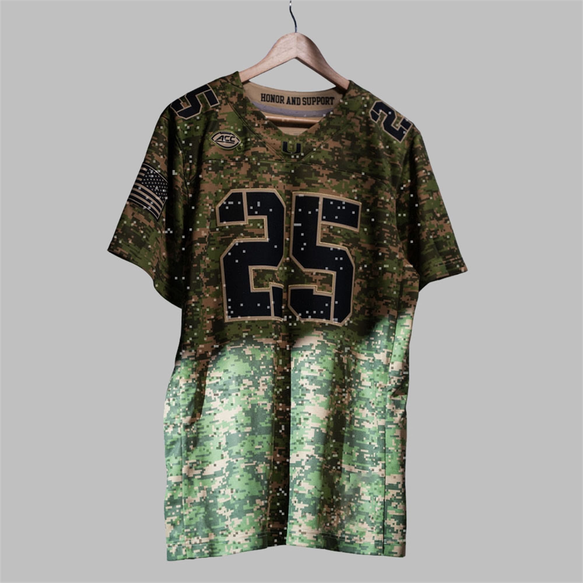 2025 Miami Hurricanes Military Camo Jersey 2 2025 Miami Hurricanes Military Camo Jersey 1