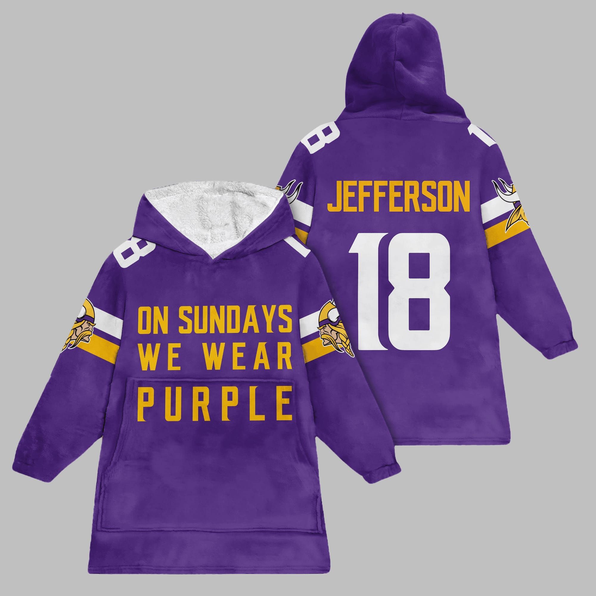 2025 Minnesota On Sundays We Wear Purple Blanket Hoodie 1 2025 Minnesota On Sundays We Wear Purple Blanket Hoodie 1