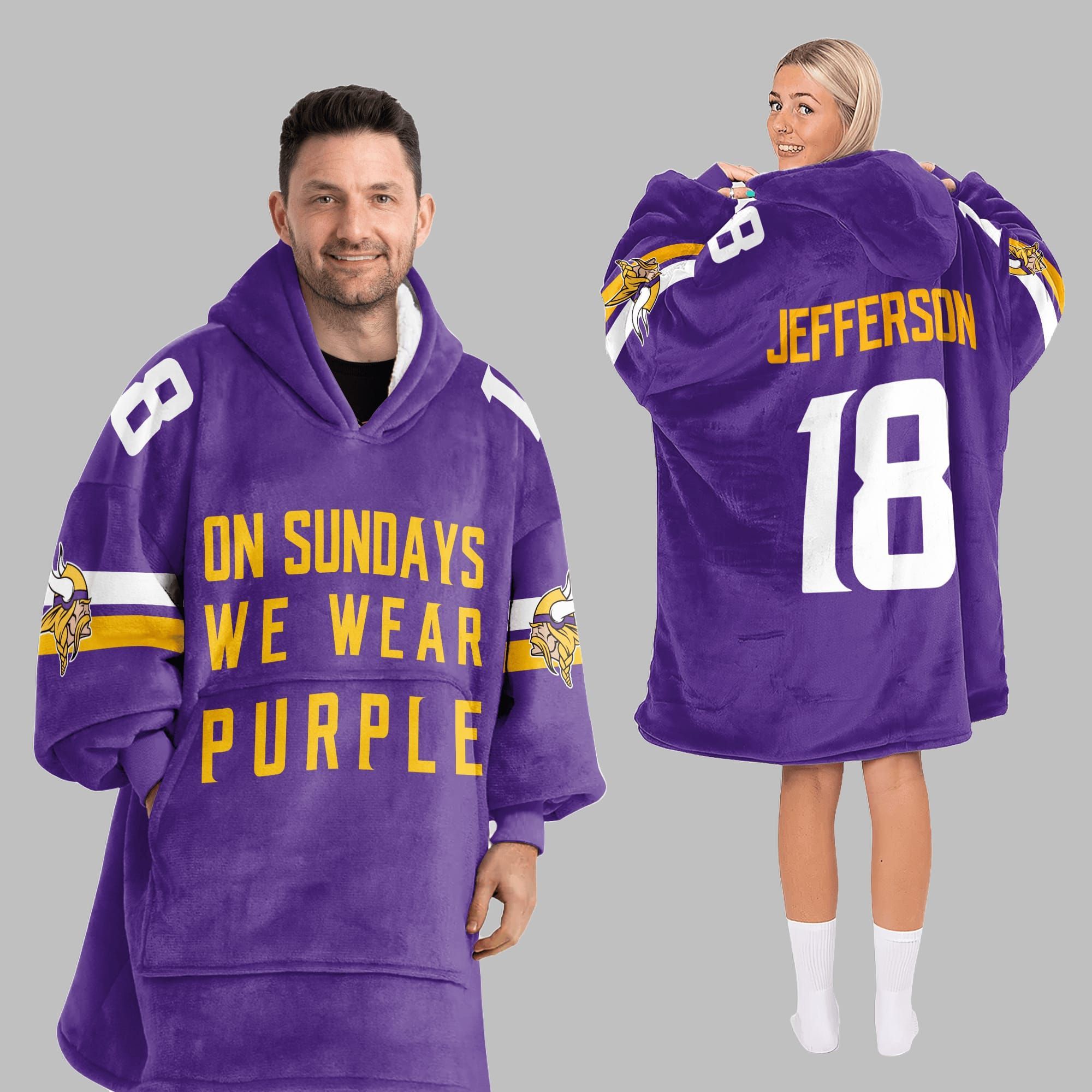 2025 Minnesota On Sundays We Wear Purple Blanket Hoodie 2 2025 Minnesota On Sundays We Wear Purple Blanket Hoodie 2