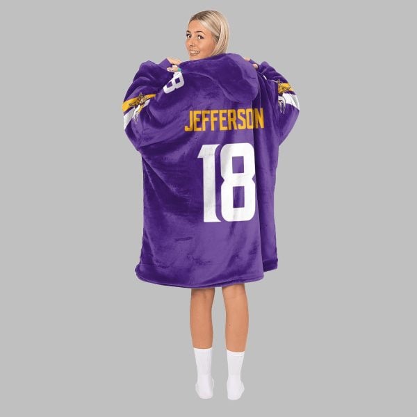 2025 Minnesota On Sundays We Wear Purple Blanket Hoodie 4