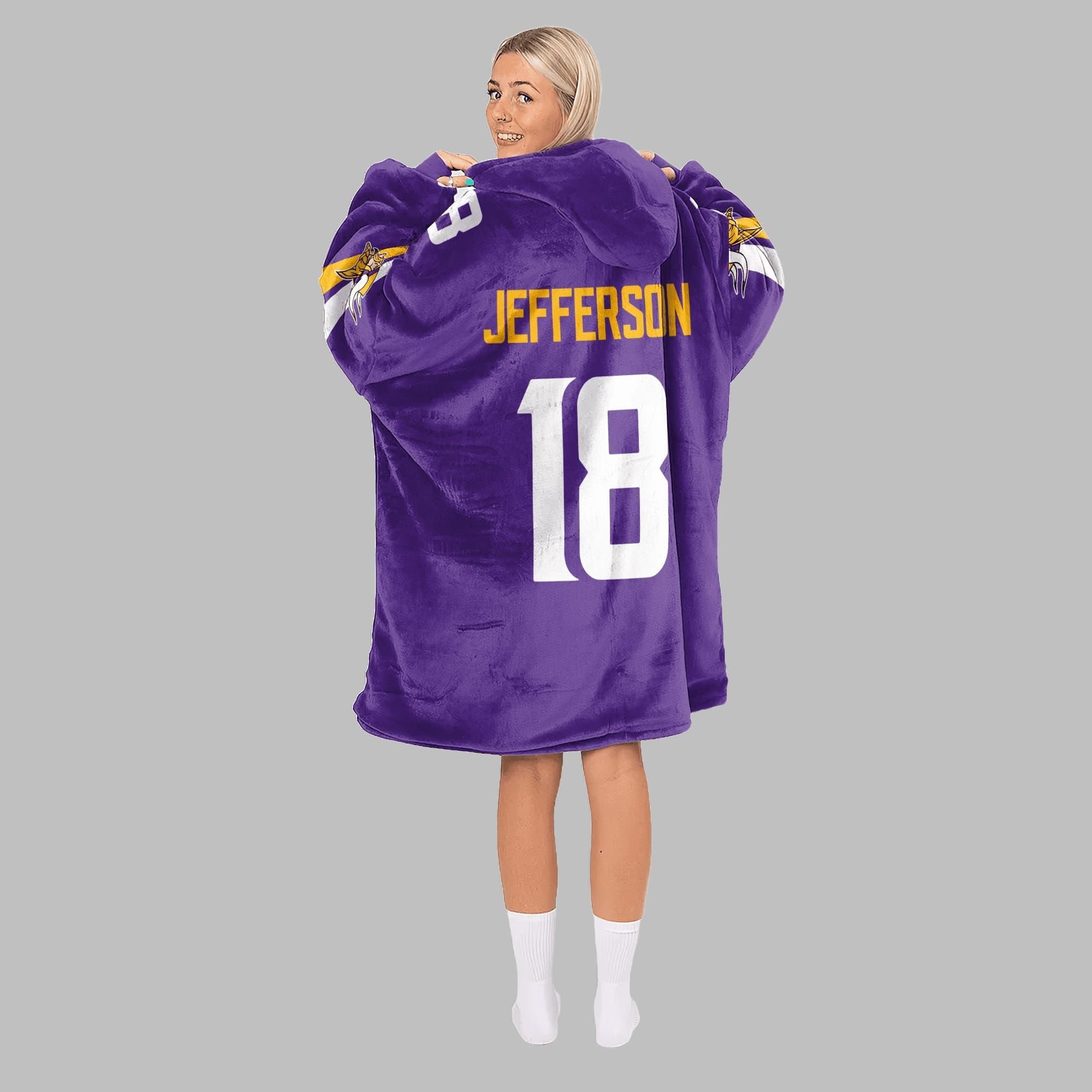 2025 Minnesota Hit The Griddy Jefferson Blanket Hoodie 2 2025 Minnesota On Sundays We Wear Purple Blanket Hoodie 4