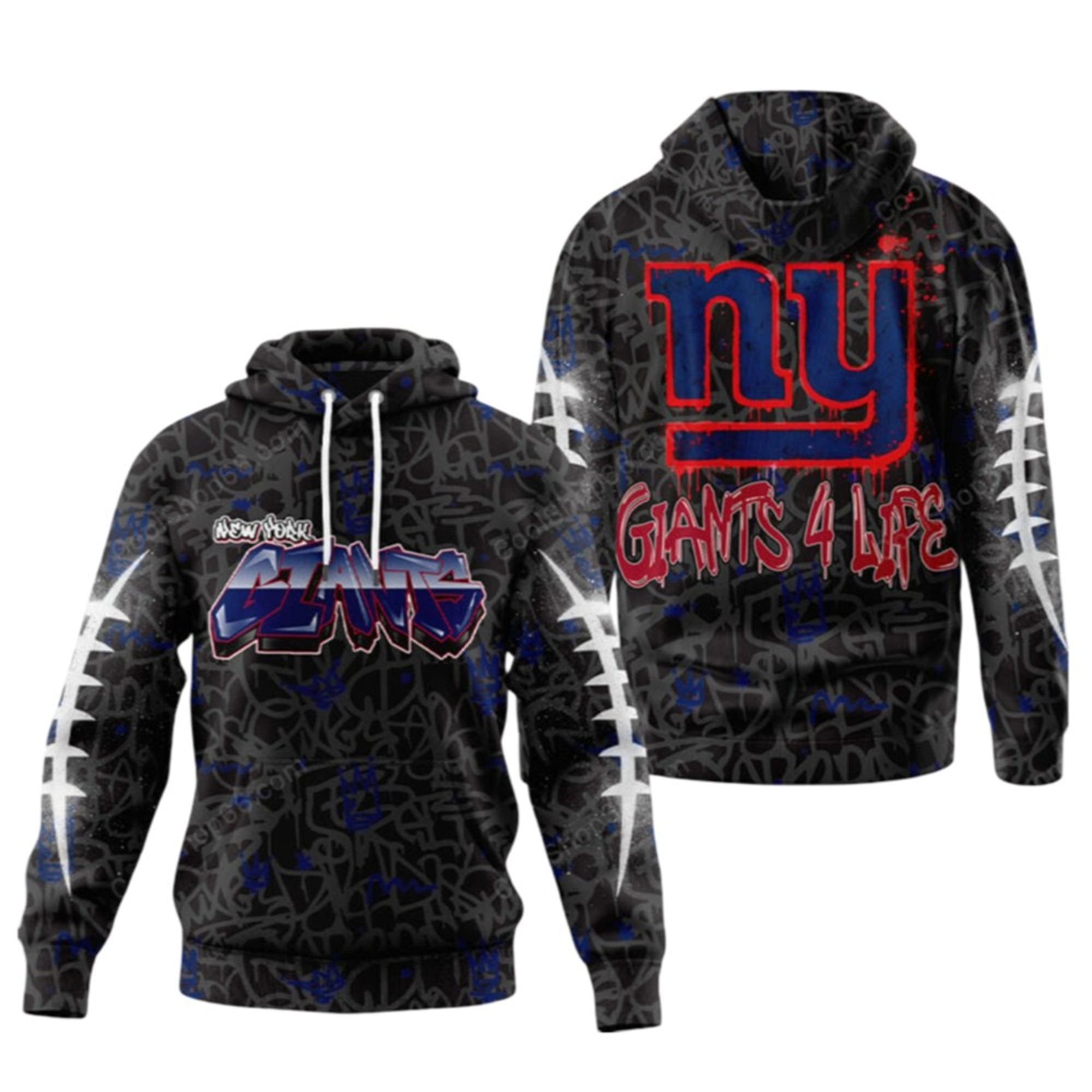 2025 NY Giants Graffiti For Life Hoodie 2 2025 NY Giants Graffiti For Life Hoodie 1 2