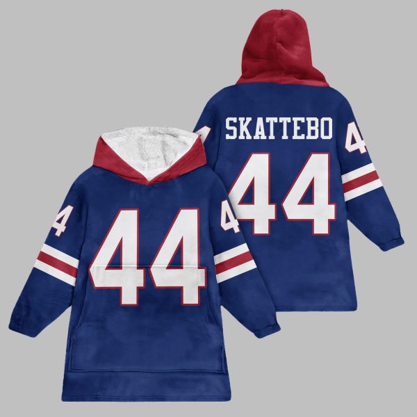 2025 NY Giants Skattebo 44 Blanket Hoodie 1