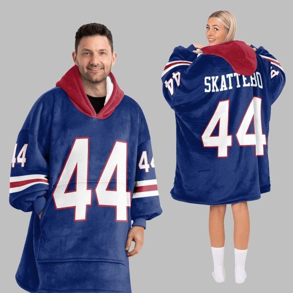 2025 NY Giants Skattebo 44 Blanket Hoodie 5