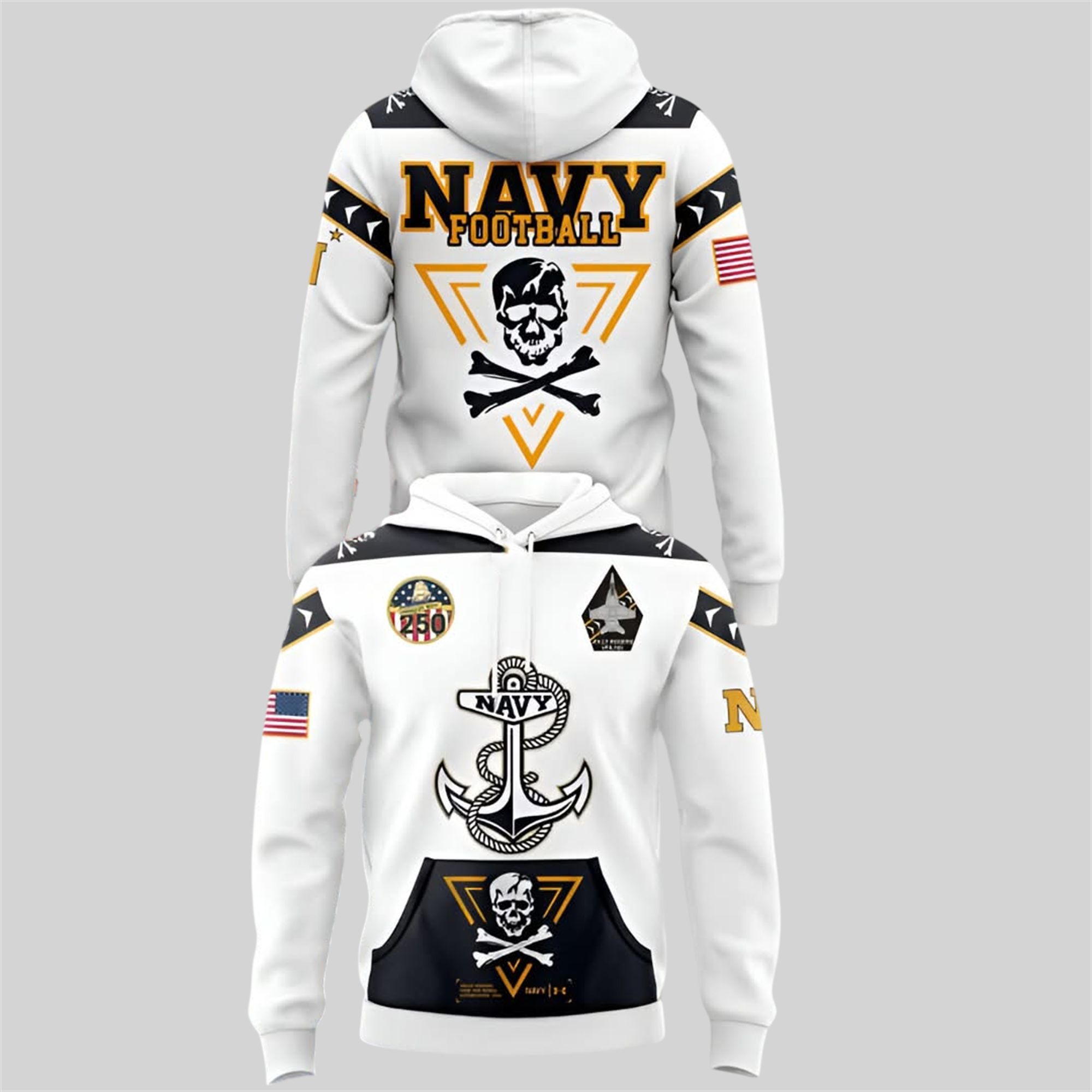 2025 Navy Football Happy 250th Birthday Hoodie 1 2025 Navy Football Happy 250th Birthday Hoodie 1