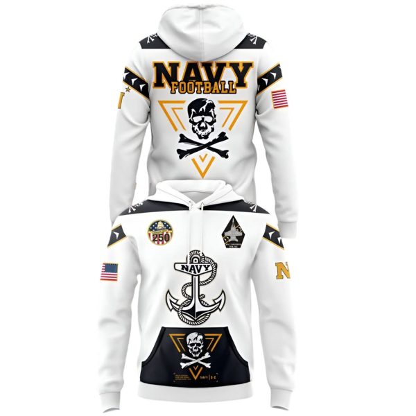 2025 Navy Football Happy 250th Birthday Hoodie 2
