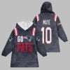 2025 New England Go Pats 10 Maye Blanket Hoodie 1