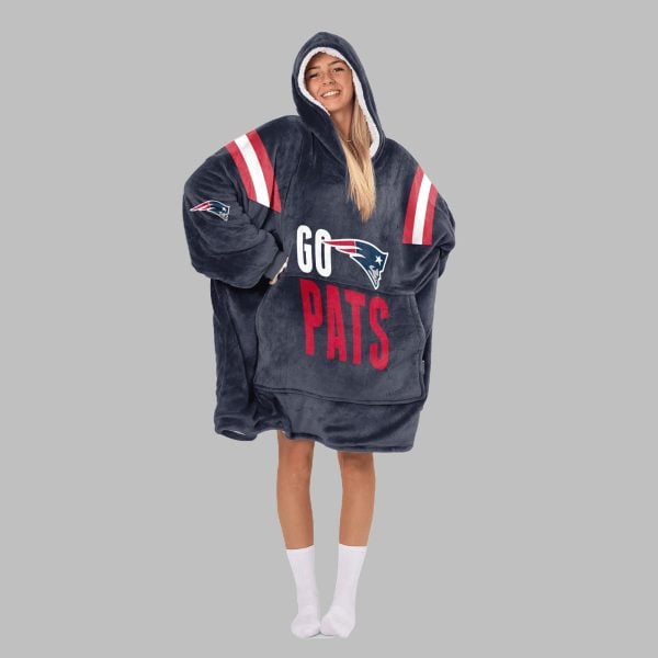 2025 New England Go Pats 10 Maye Blanket Hoodie 2