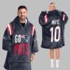 2025 New England Go Pats 10 Maye Blanket Hoodie 3