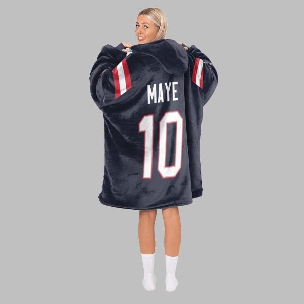 2025 New England Go Pats 10 Maye Blanket Hoodie 4