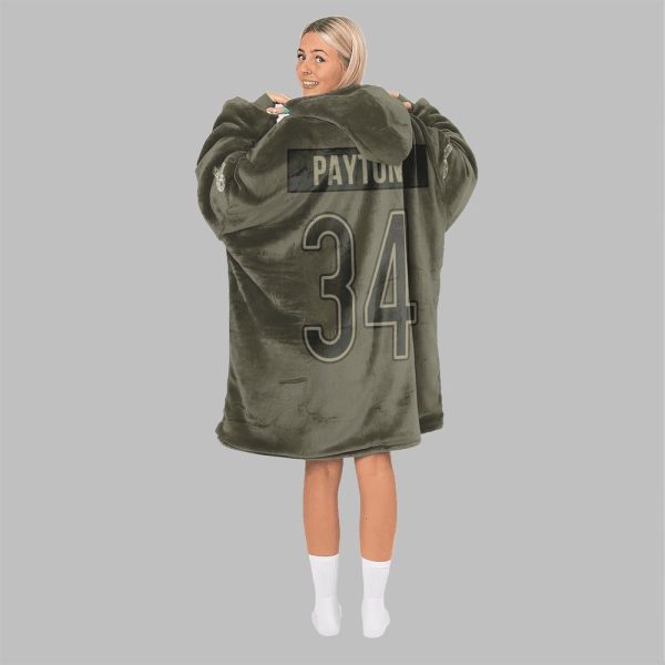 2025 Payton 34 Chicago Football Blanket Hoodie 2