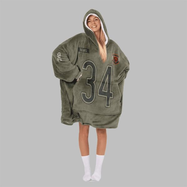 2025 Payton 34 Chicago Football Blanket Hoodie 5