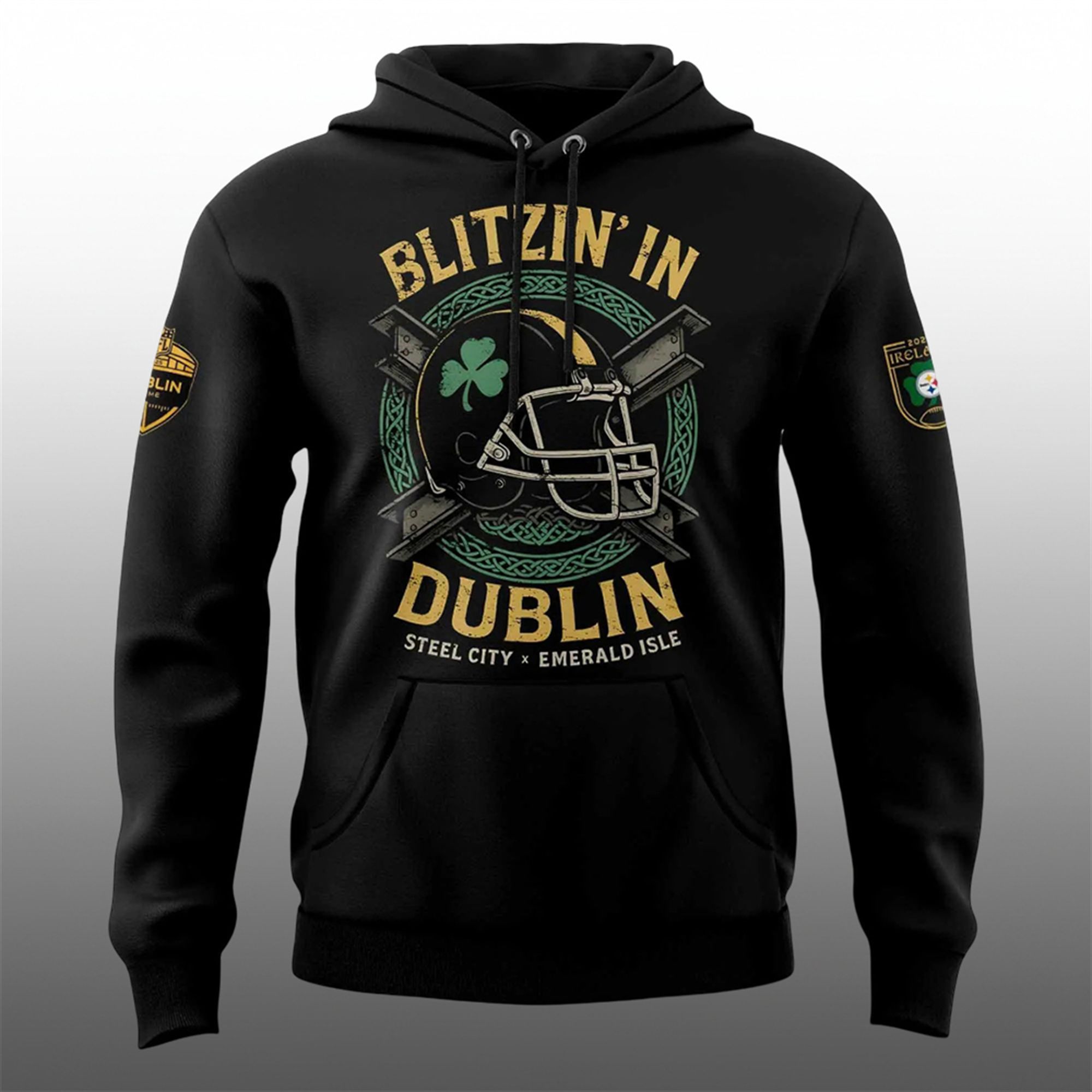 2025 Pittsburgh Steelers Blitzin In Dublin Hoodie 2 2025 Pittsburgh Steelers Blitzin In Dublin Hoodie 1
