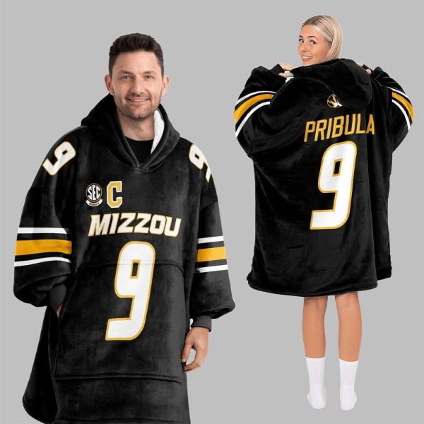 2025 Pribula 9 Missouri Football Blanket Hoodie 3