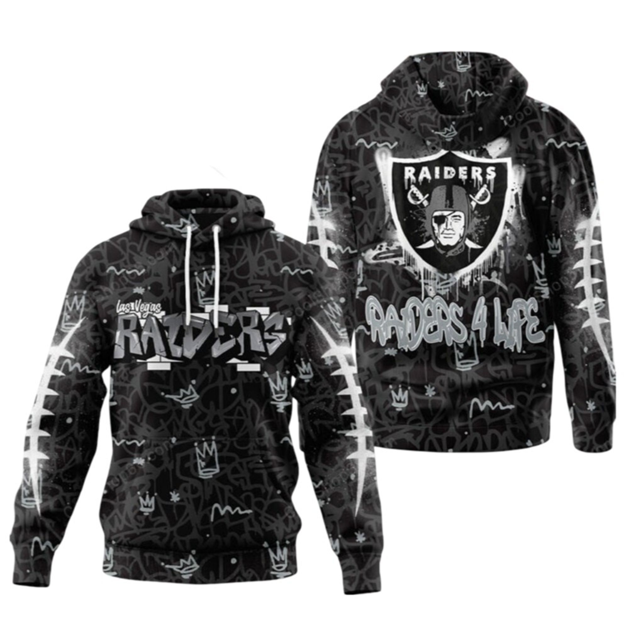 2025 Raiders Graffiti 4 Life Hoodie 2 2025 Raiders Graffiti For Life Hoodie 1 2