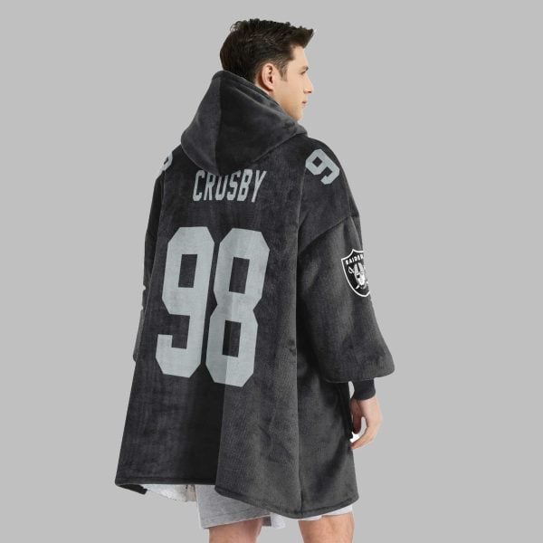 2025 Raiders Nation Crosby 98 Blanket Hoodie 2