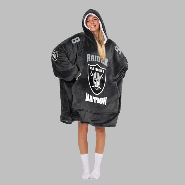 2025 Raiders Nation Crosby 98 Blanket Hoodie 4