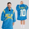 2025 Chargers Bolt Up Herbert 10 Blanket Hoodie