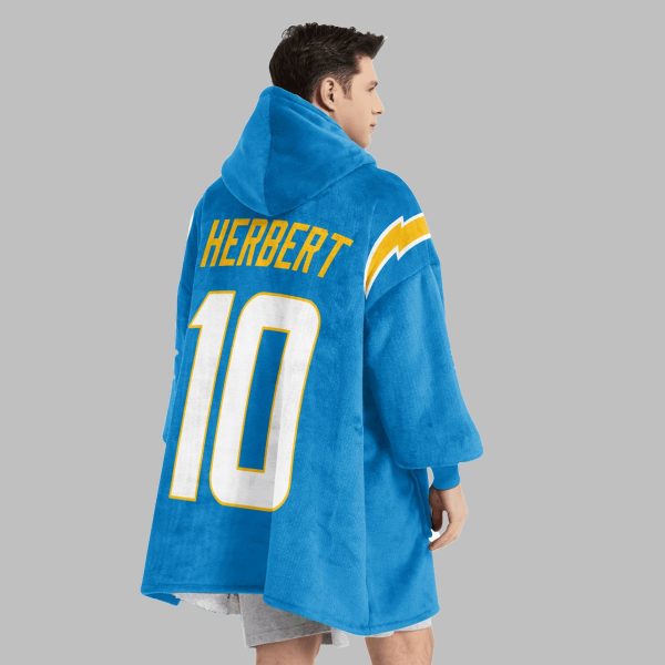 2025 Rams Bolt Up Herbert 10 Blanket Hoodie 4