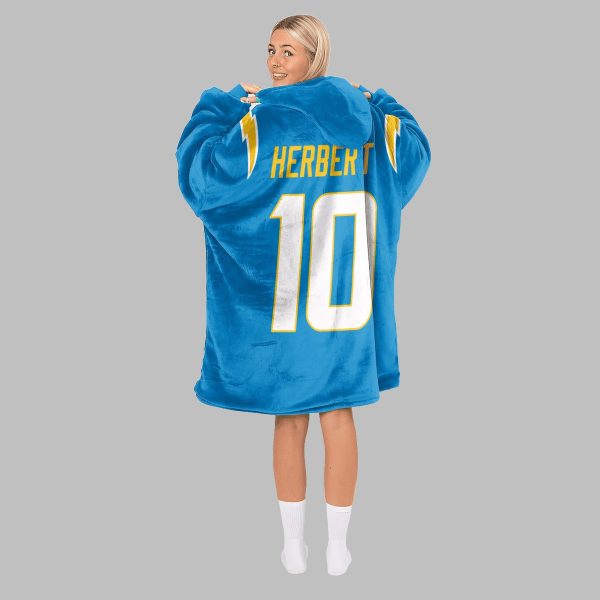 2025 Rams Bolt Up Herbert 10 Blanket Hoodie 6