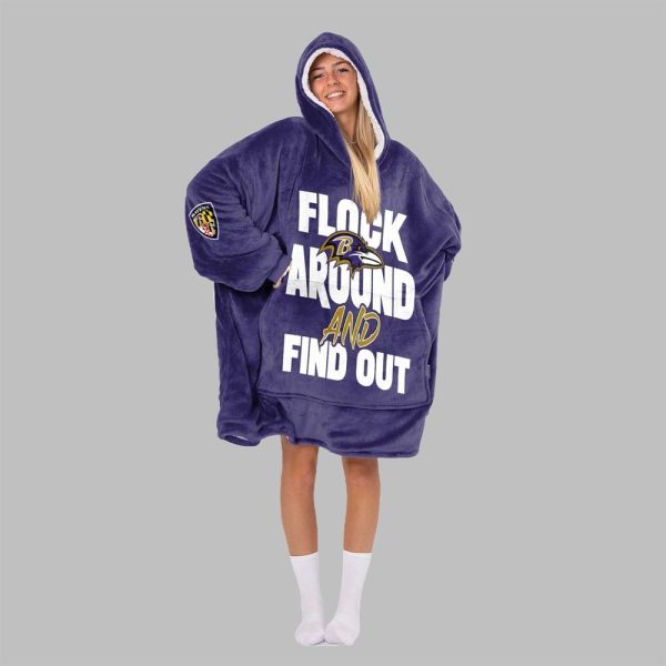 2025 Ravens Flock Around And Find Out Jackson Blanket Hoodie 4