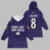 2025 Ravens Nobody Cares Work Harder Blanket Hoodie 1
