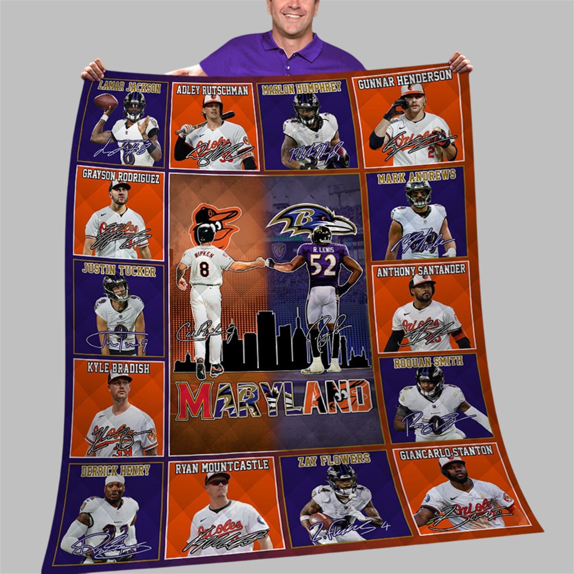 2025 Ravens x Orioles The Legends Of Maryland Blanket 2025 Ravens x Orioles The Legends Of Maryland Blanket