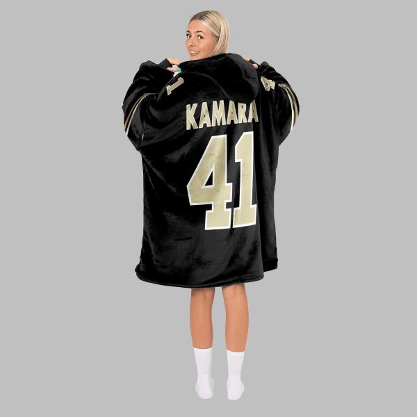 2025 Saints Who Dat Kamara 41 Blanket Hoodie 2