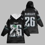 2025 Saquon Barkley 26 Eagles Blanket Hoodie