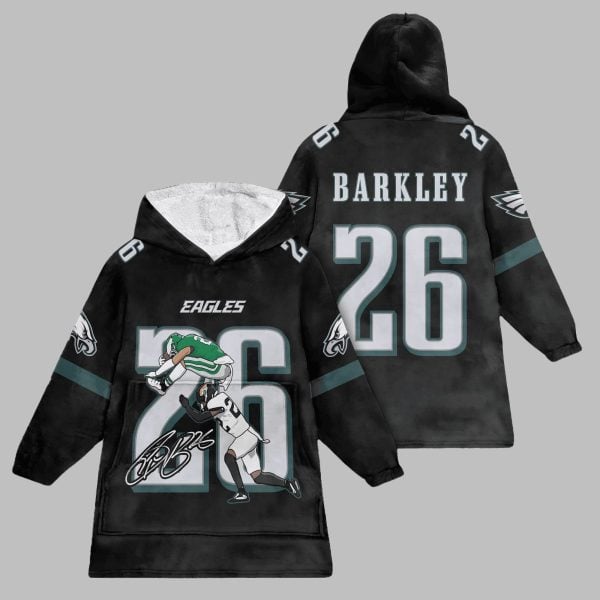2025 Saquon Barkley 26 Eagles Blanket Hoodie 1