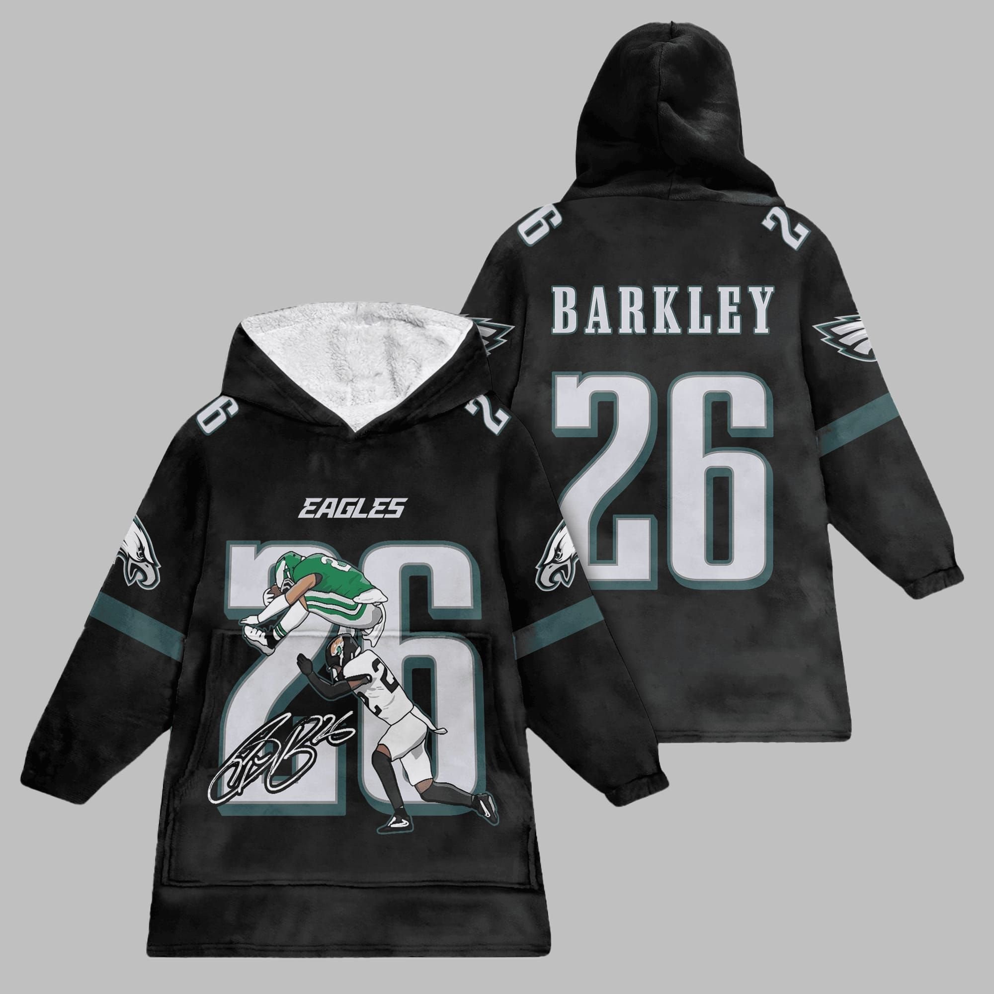 2025 Saquon Barkley 26 Eagles Blanket Hoodie 1 2025 Saquon Barkley 26 Eagles Blanket Hoodie 1