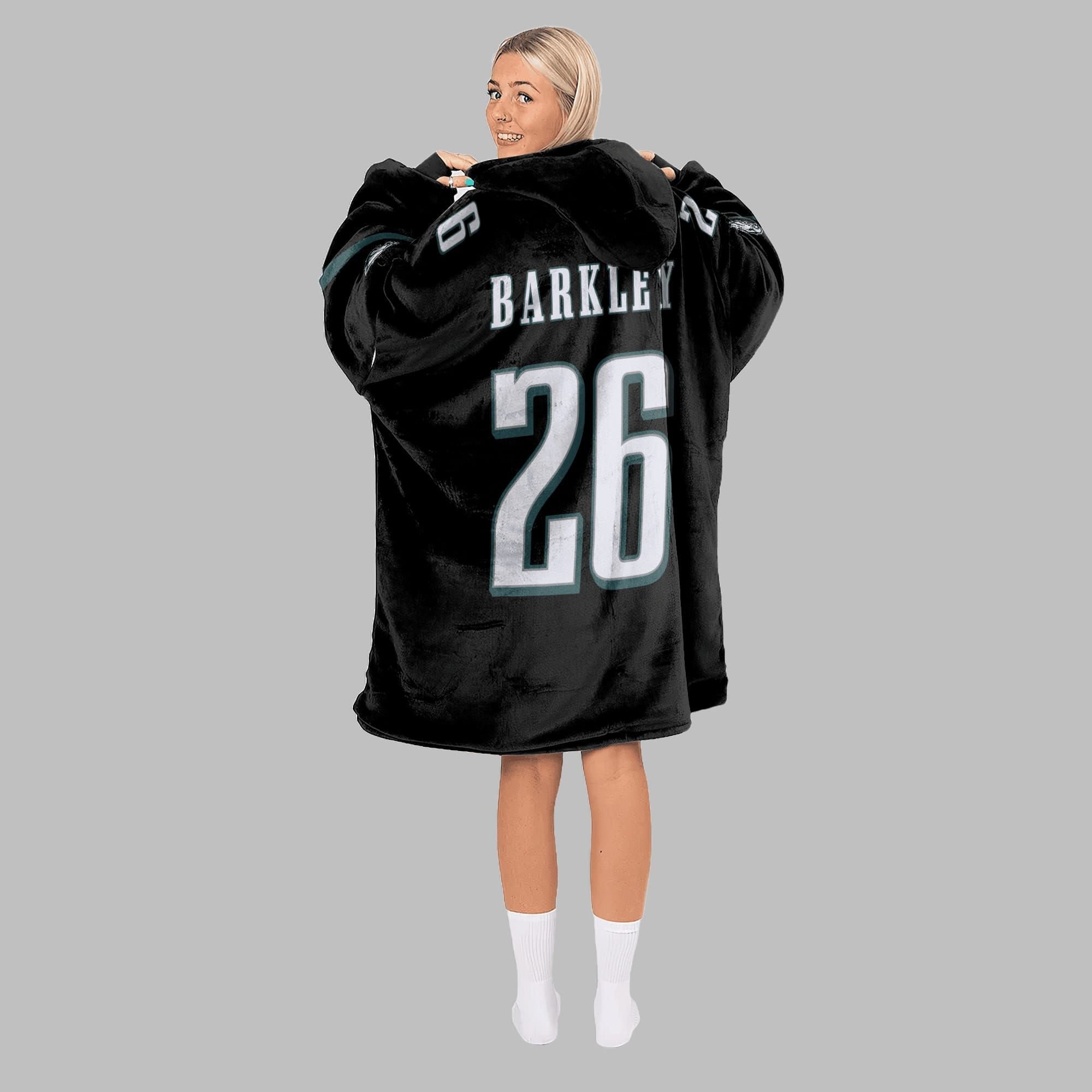2025 Saquon Barkley 26 Eagles Blanket Hoodie 4 2025 Saquon Barkley 26 Eagles Blanket Hoodie 4