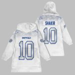 2025 Shakir 10 Buffalo Football Blanket Hoodie