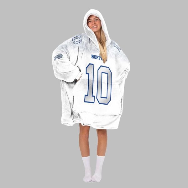 2025 Shakir 10 Buffalo Football Blanket Hoodie 2