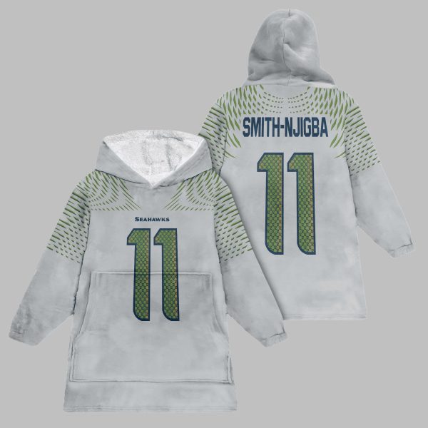 2025 Smith Njigba 11 Seattle Blanket Hoodie 1