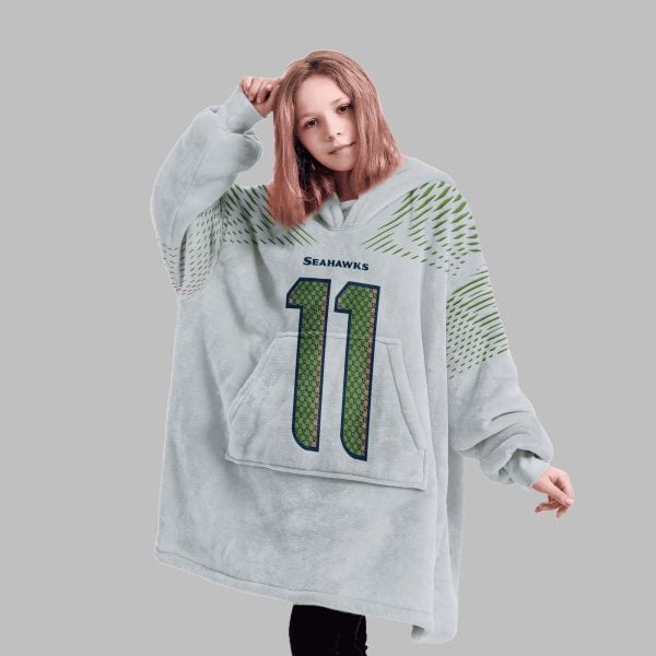 2025 Smith Njigba 11 Seattle Blanket Hoodie 2