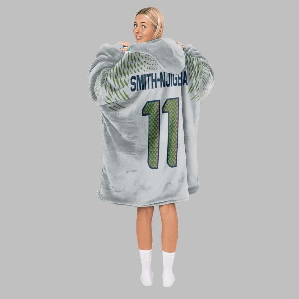 2025 Smith Njigba 11 Seattle Blanket Hoodie 3
