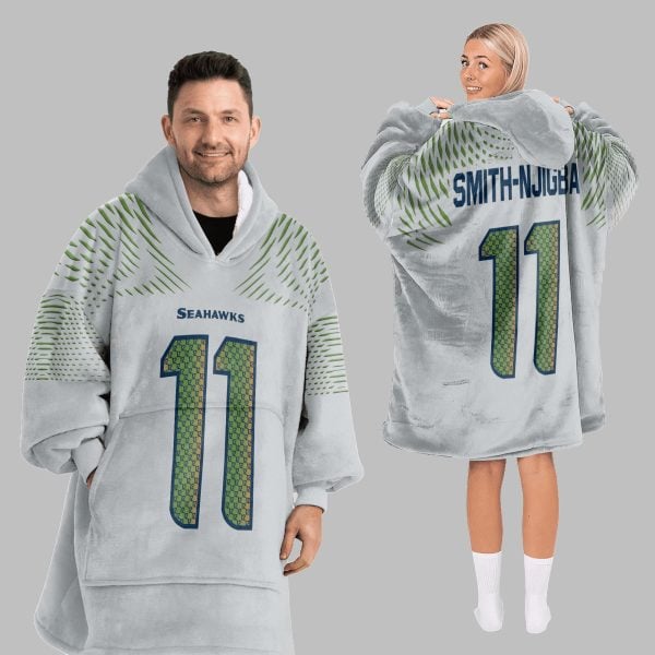 2025 Smith Njigba 11 Seattle Blanket Hoodie 4