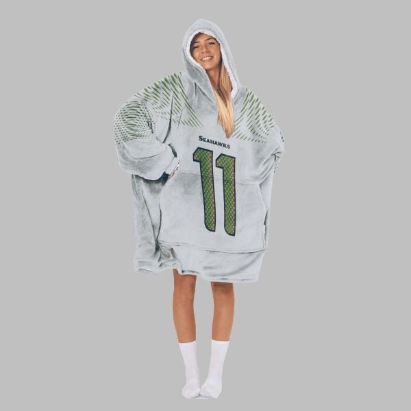 2025 Smith Njigba 11 Seattle Blanket Hoodie 5