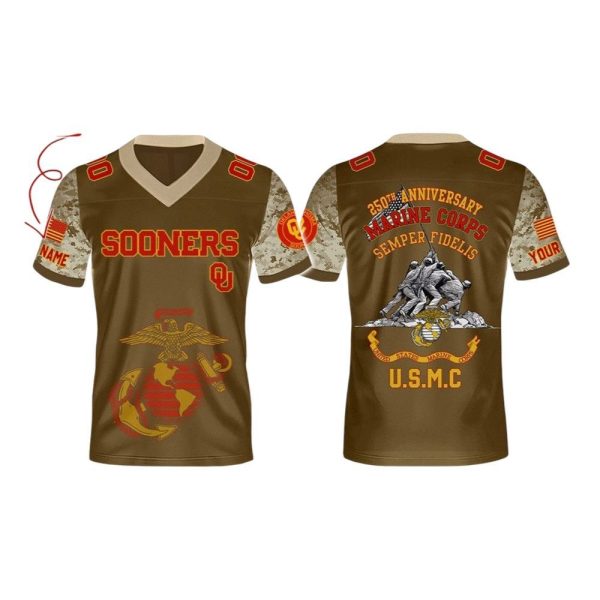 2025 Sooners x USMC 250th Birthday Celebration Night Game Jersey 1 2