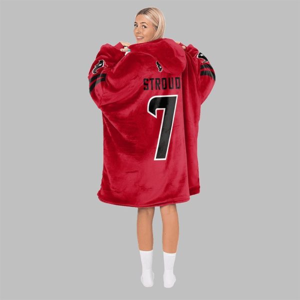 2025 Stroud 7 Captain Houston Football Blanket Hoodie 2
