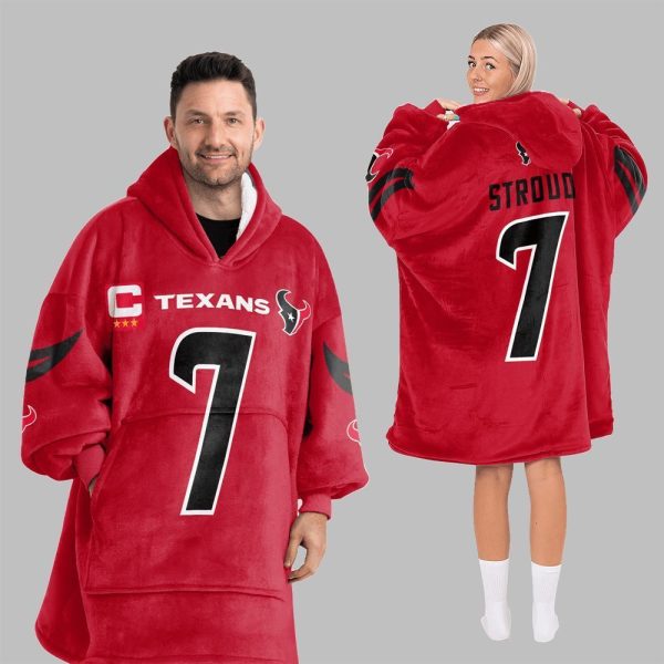 2025 Stroud 7 Captain Houston Football Blanket Hoodie 3