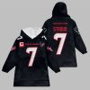 2025 Stroud 7 Captain Texans Football Blanket Hoodie 6
