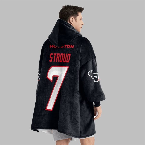 2025 Stroud 7 Captain Texans Football Blanket Hoodie 9