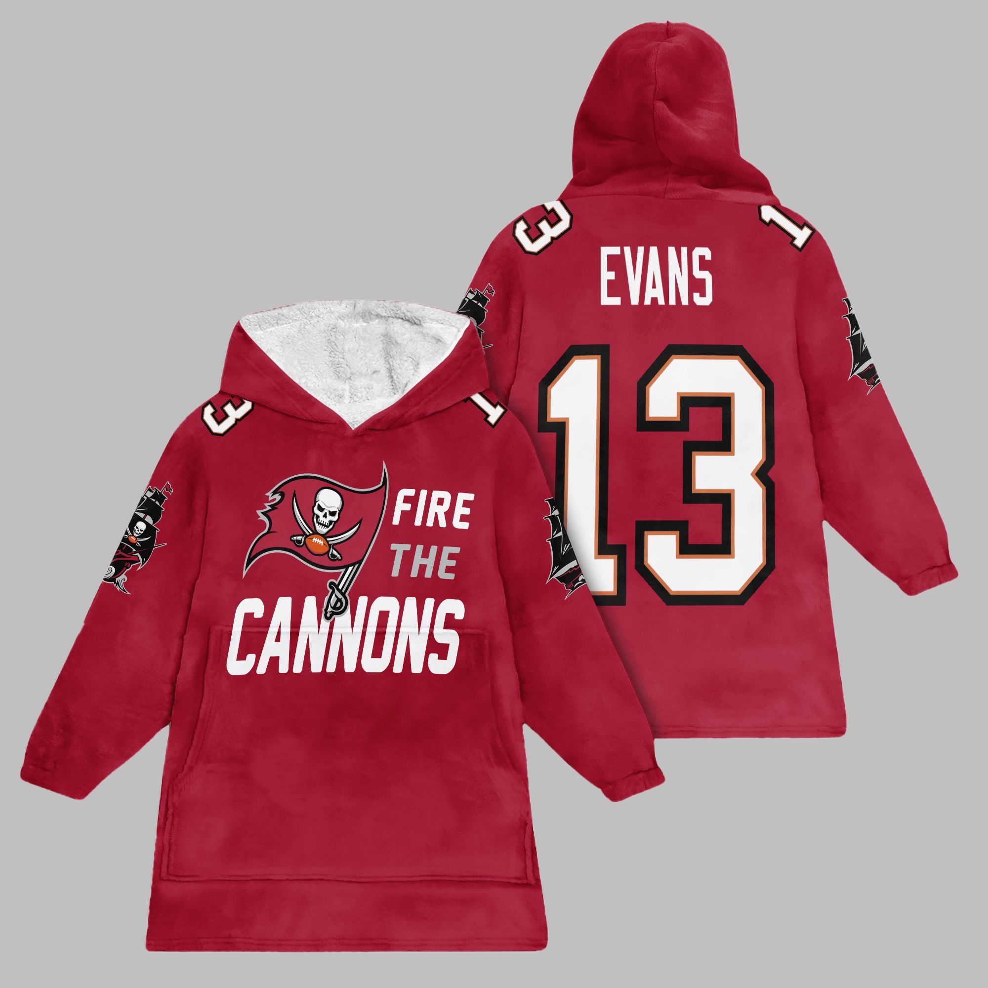 2025 TB Buccaneers Fire The Cannons Blanket Hoodie 1 2025 TB Buccaneers Fire The Cannons Blanket Hoodie 1