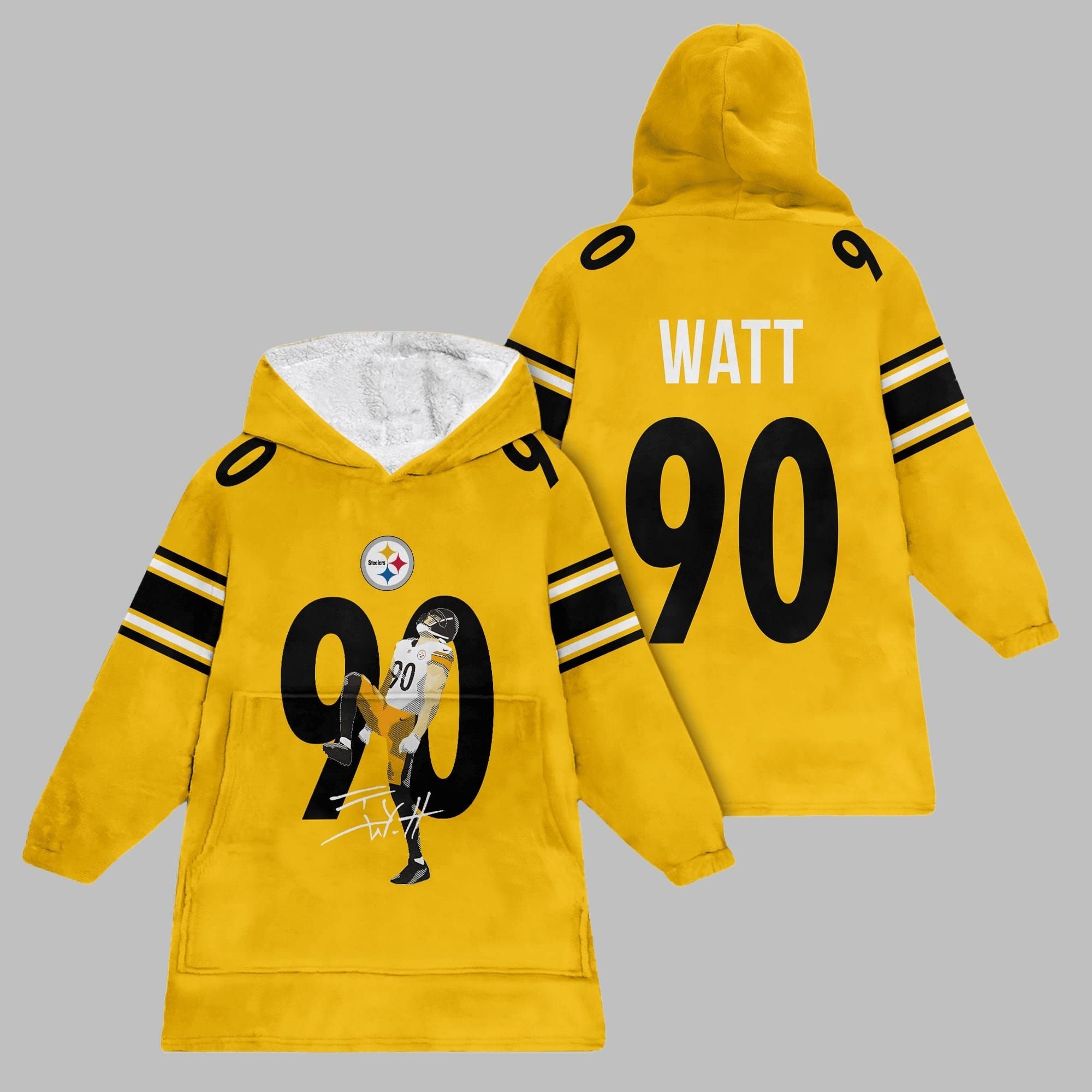 2025 TJ Watt 9 Pittsburgh Blanket Hoodie 1 2025 TJ Watt 9 Pittsburgh Blanket Hoodie 1